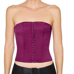 Danielle Guizio Satin Corset in PLUM in MEDIUM